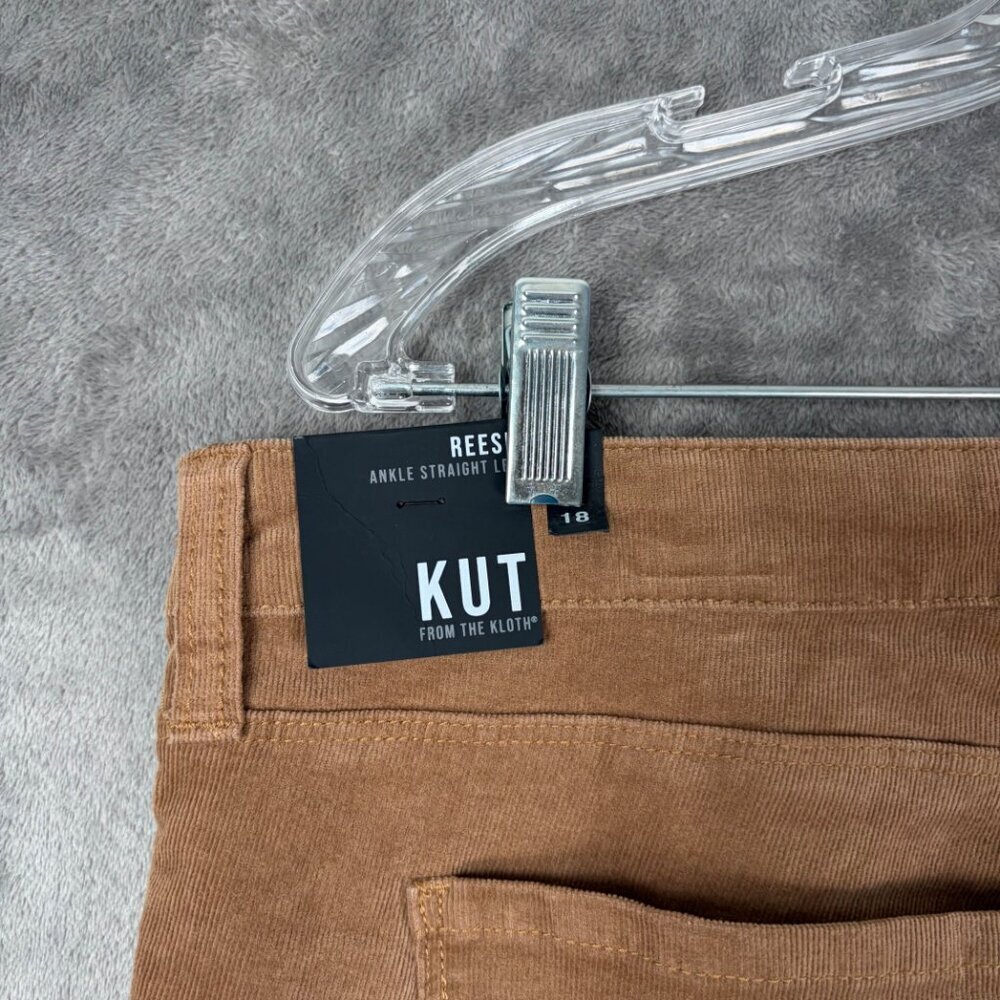 KUT From The Kloth Reese Ankle Straight Leg Pants Women’s 18 Brown Corduroy Y2k - Picture 7 of 8